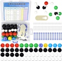 136pcs Μοριακό Μοντέλο Οργανικής Χημείας για Εκπαίδευση Ανόργανης & Βιολογικής Ακαδημαϊκής Χημείας 59 Atoms & 76 Links Bonds & 1 Link Atoms Remover