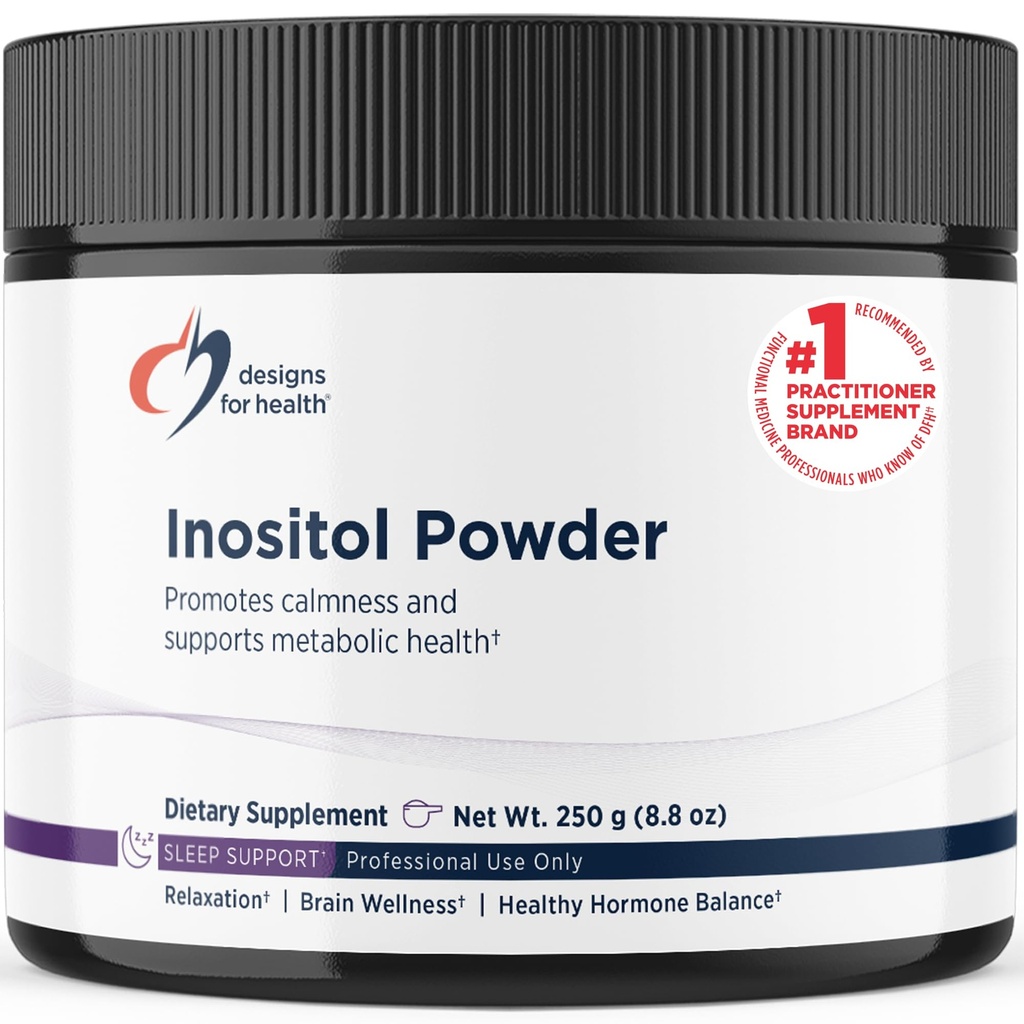 Designs for Health Inositol Powder - Pure 700mg Inositol συμπλήρωμα για να βοηθήσει στην προώθηση της χαλάρωσης + γυναικεία ορμονική υγεία - Μη ΓΤΟ + Χωρίς γλουτένη, Easy Drink Add-in (345 Servings / 250g)