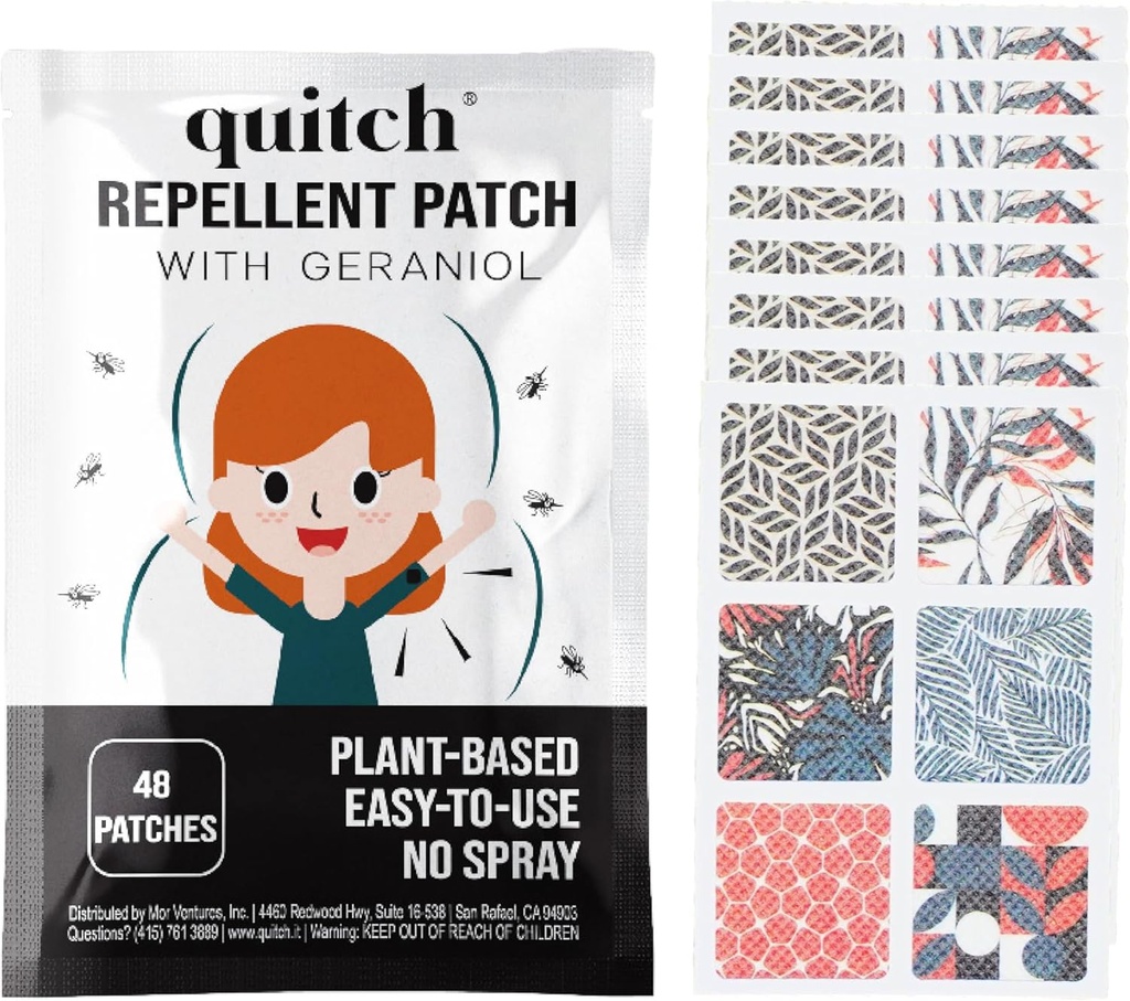 Quitch Natural Mosquito Repellent Stickers for Kids & Adults 