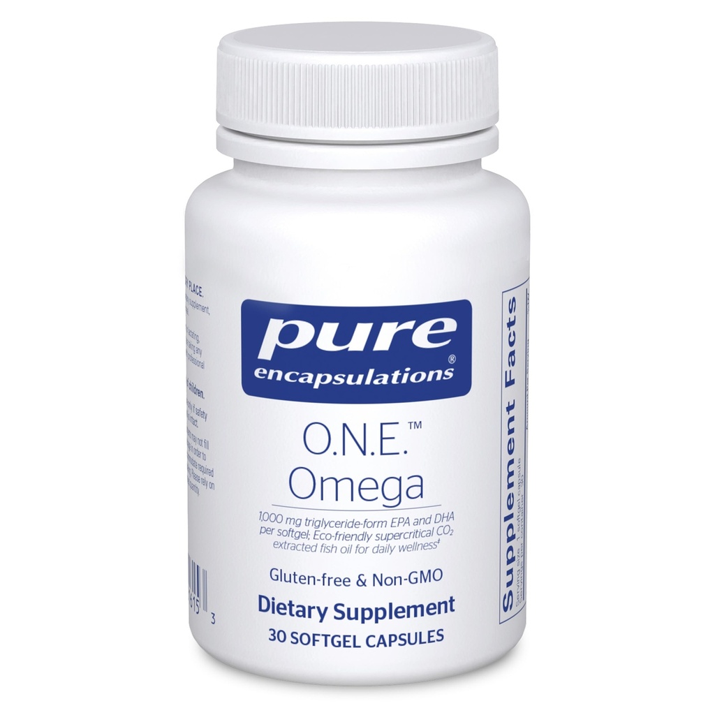 Pure Encapsulations O.N.E. Omega - Fish Oil Συμπλήρωμα για την υγεία της καρδιάς, αρθρώσεις, δέρμα, μάτια, και τη γνώση* - Fish Oil Συμπυκνωμένο με EPA και DHA - 30 κάψουλες Softgel