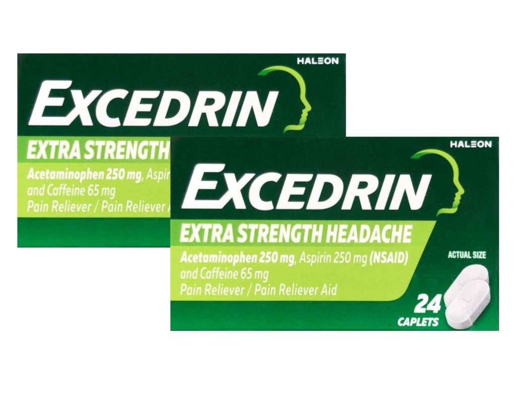 Excedrin Extra Strength - 24 Caplets, Συσκευασία των 2