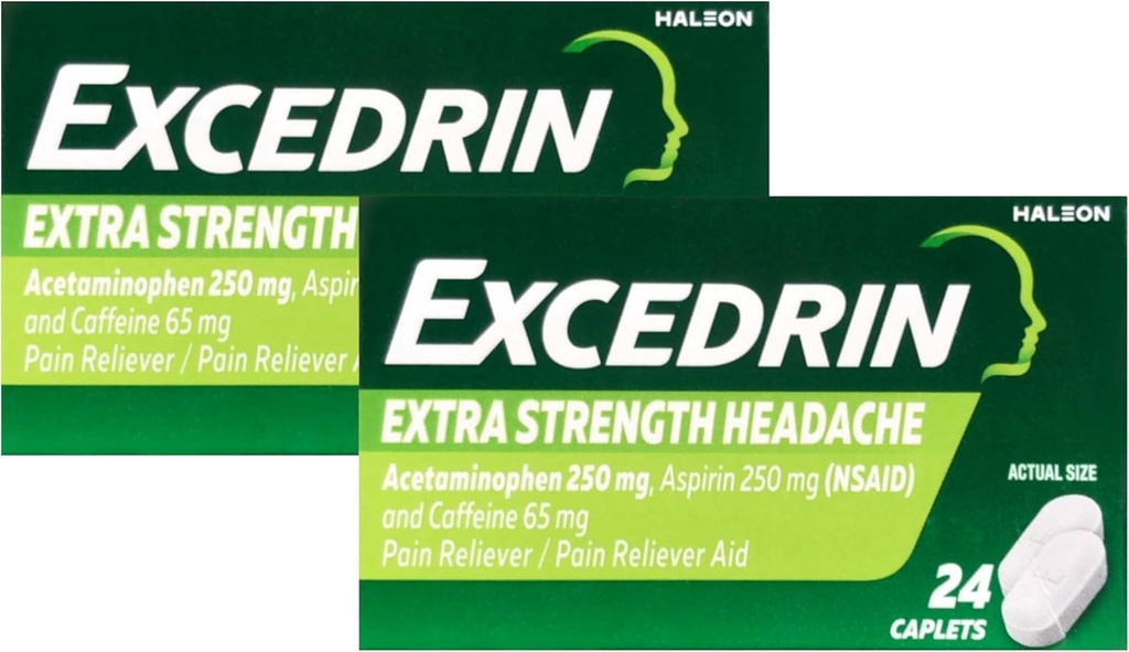Excedrin Extra Strength - 24 Caplets, Pack of 2
