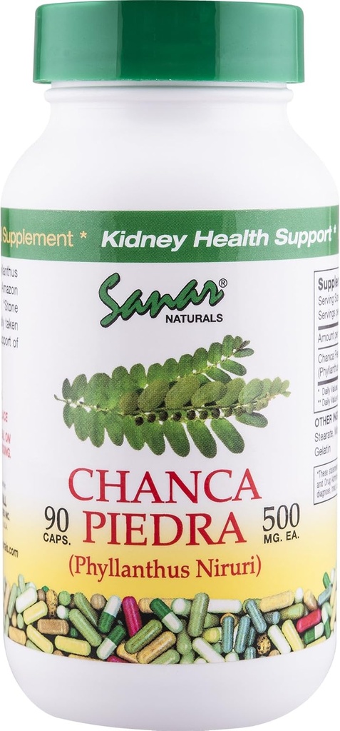 Sanar Naturals Chanca Piedra, 90 κάψουλες - Πέτρινος σπαστήρας επιπλέον δύναμη - Φυσικό αποτοξίνωση και πέτρες διαλύεται