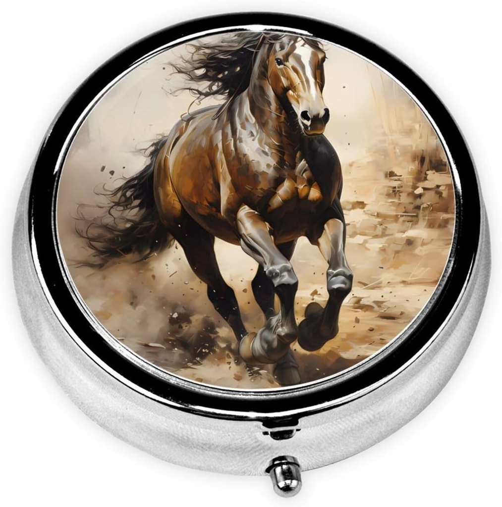 Κουτί χαπιών, μικρή θήκη χαπιών για το πορτοφόλι και το πορτοφόλι, χαριτωμένος οργανωτής ιατρικής Travel Pillbox, φορητός κάτοχος εμπορευματοκιβωτίων χαπιών για να κρατήσει βιταμίνες, φαρμακευτική αγωγή, ιχθυέλαιο και συμπληρώματα, δυτικό άλογο