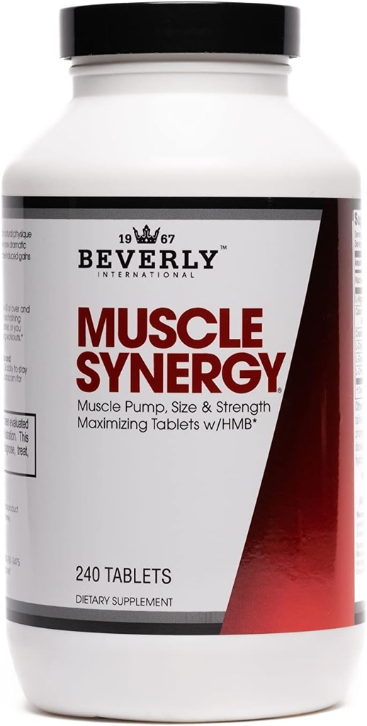 Beverly International Muscle Synergy 240 TABS (15 Servings) Clinically Dosed Ingredients - HMB, L-Arginine, L-Citrulline, Creatine Monohydrate, L-Ornithine. Bigger-Stronger-Lasting Pumps.