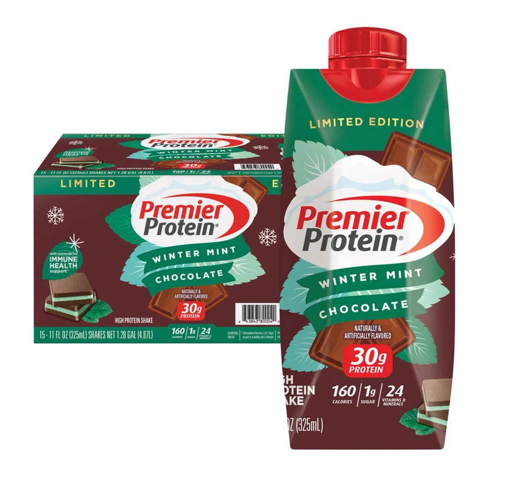Premier Protein Winter Mint Chocolate Protein Shake 11 fl Oz (πακέτο του 1)
