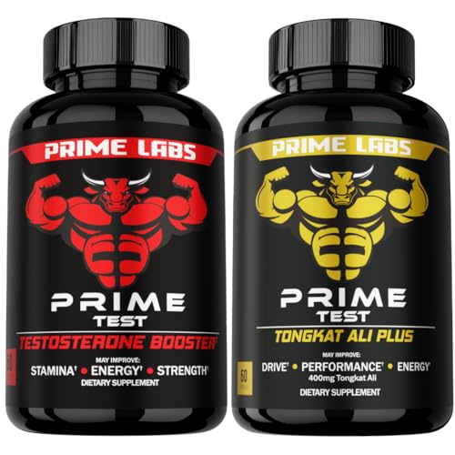 Prime Labs Prime Test Testosterone Booster (60 ct) + Tongkat Ali Plus (60 ct)