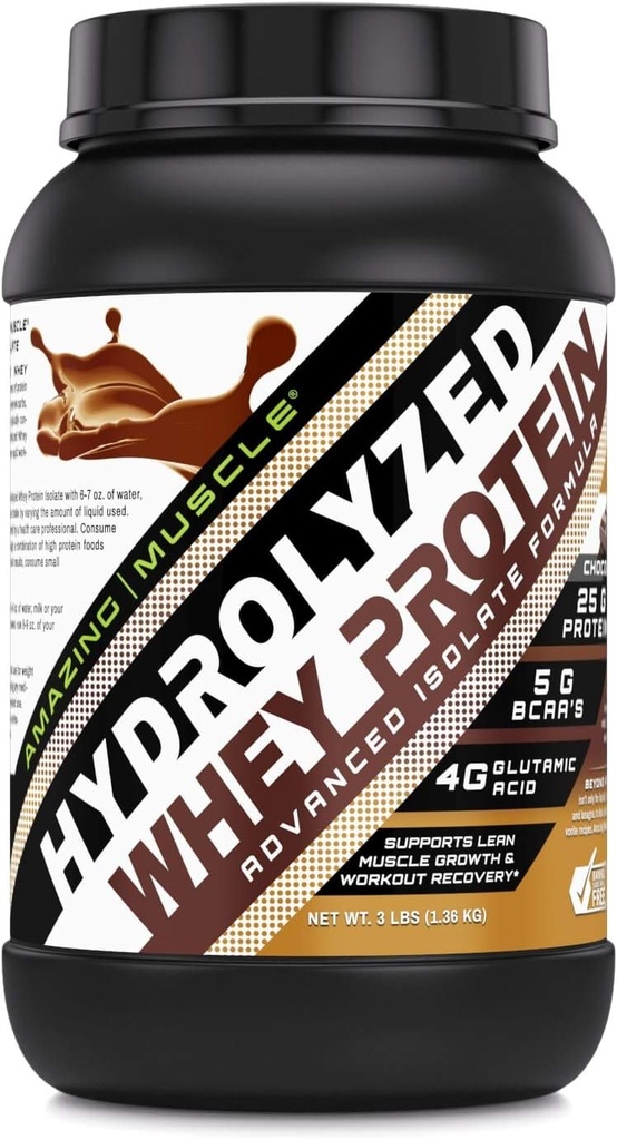 Amazing μυών Ultra Pure υδρολυμένη πρωτεΐνη Whey Isolate * Υποστηρίζει Lean μυϊκή ανάπτυξη & ταχεία αποκατάσταση (Chocolate)
