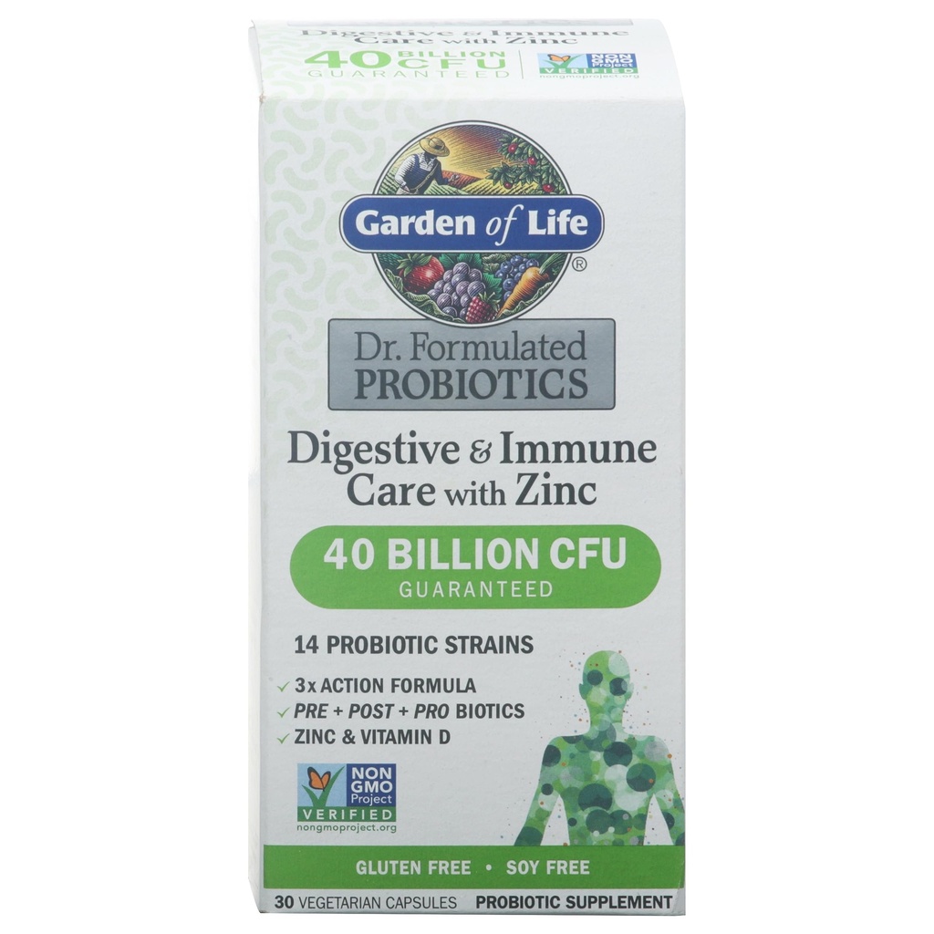 Κήπος της Ζωής, DR. Formulated Probiotics Digestive & Immune Care with Zinc, 30 Count