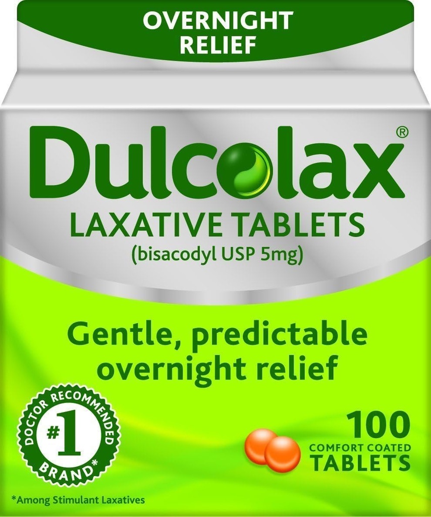 Dulcolax 5 mg Laxative Tablets για Δυσκοιλιότητα - 100 ea