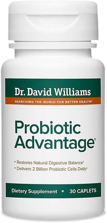 Dr. David Williams' Probiotic Advantage Supplement με 7 Μοναδικές Στρώσεις και Πατενταρισμένη Τεχνολογία για την παράδοση Probiotics Alive (30 Caplets)