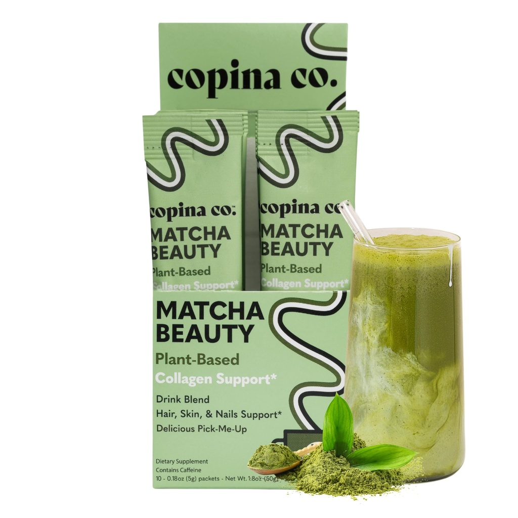 Copina Co. Matcha Beauty Vegan Collagen Booster Drink Blend: Plant Based Collagen Support Smoothie Drink Vegan Blend Variety Pack 