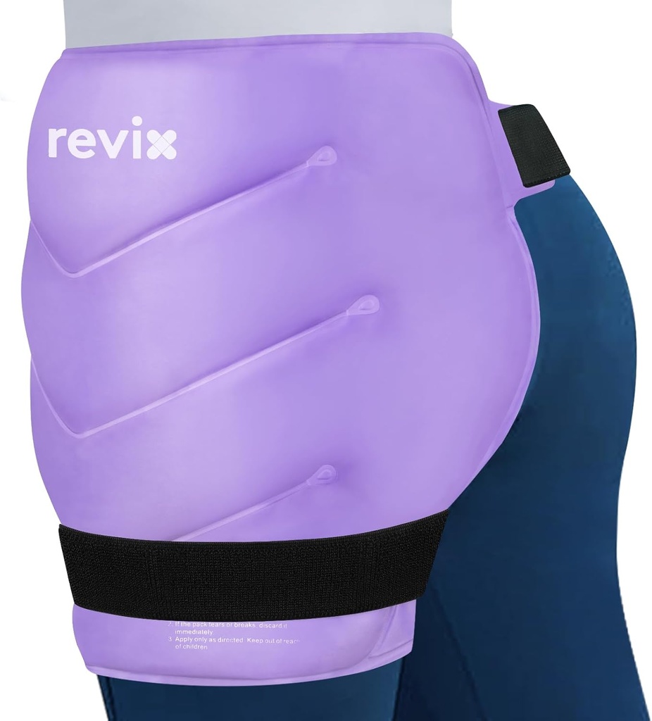 ReVIX Extra μεγάλο πακέτο πάγου Hip Wrap με λουριά, επαναχρησιμοποιήσιμο πακέτο πάγου Gel για αντικατάσταση ισχίου, Thigh, ώμος & πλάτη, μαλακό Lining κρύο σετ αποκατάστασης συμπίεσης