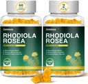 2 Pack Rhodiola Rosea Gummies χωρίς ζάχαρη 1000mg, Rhodiola Rosea συμπλήρωμα για γυναίκες & άνδρες, υποστήριξη αντοχής, Mood & Energy, μη GMO, Vegan, 120 Count