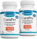 EuroMedica CuraPro - Συμπλήρωμα αντιοξειδωτικών για την υποστήριξη του εγκεφάλου και του ανοσοποιητικού - Συμπλήρωμα διατροφής με αιθέριο έλαιο κουρκουμίνης & κουρμερικής - Υποστήριξη βοτάνων ήπατος - 60 Softgels, 2 Pack (120 Softgels)