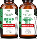 Pure Wellness Hemp Seed Oil Drops Peppermint Flavor for βελτιωμένη Γνωστική Λειτουργία, Ωμέγα 3 6 9 Λιπαρά Οξέα, Οργανικά, Μη ΓΤΟ, Vegan (5.000mg 2-Pack)