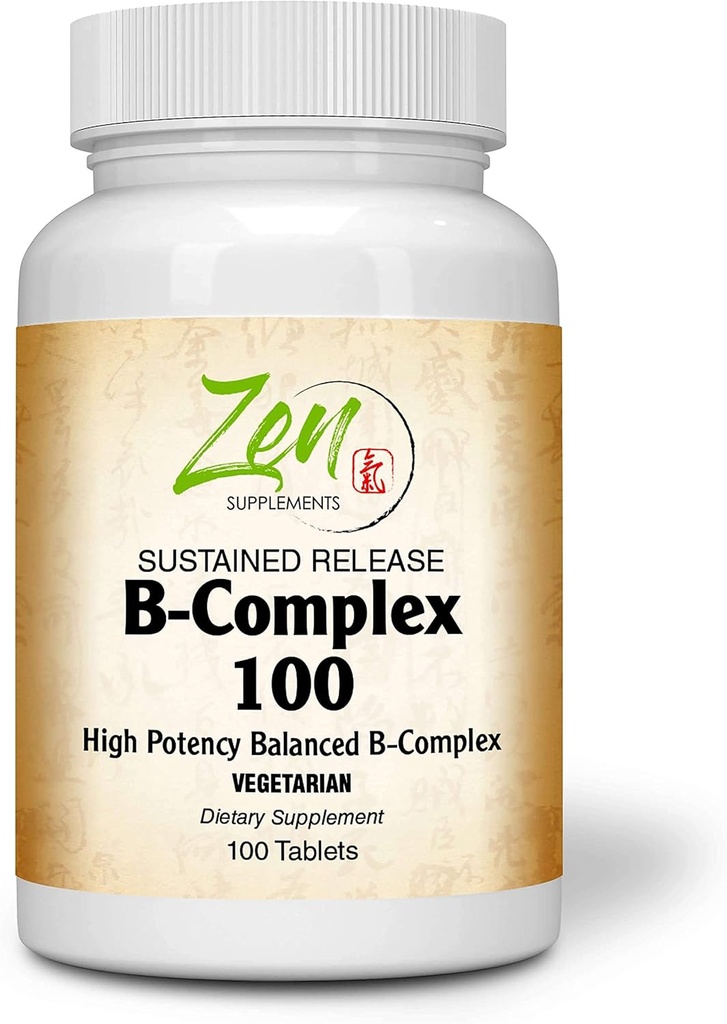 Πλήρης B-Complex συμπλήρωμα βιταμίνης - B συμπλήρωμα βιταμίνης Σύμπλεγμα με Φολικό οξύ, Βιοτίνη, Ινοσιτόλη - για ανοσοποιητική & Καρδιοϋγειονομική, Ενεργειακός Μεταβολισμός - 100 Tablets Παρατεταμένης αποδέσμευσης