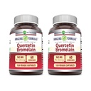Amazing Formulas Quercetin 800mg με Bromelain 165mg, 120 κάψουλες Veggie συμπλήρωμα (πακέτο του 2) - Μη ΓΤΟ - Χωρίς γλουτένη - Υποστηρίζει τη συνολική υγεία & την ευεξία