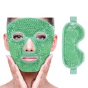 ZNÖCUETÖD Ψύξη Ice Face Μάσκα ματιών για τη μείωση της πιπίλας, τσάντες κάτω από τα μάτια,Sinus,Redness, Pain Relief,Dark Circles, Ημικρανία, Hot/Cold Pack with Soft Plush Backing(Πράσινη(1* Μάσκα ματιών+1*Μάσκα προσώπου)