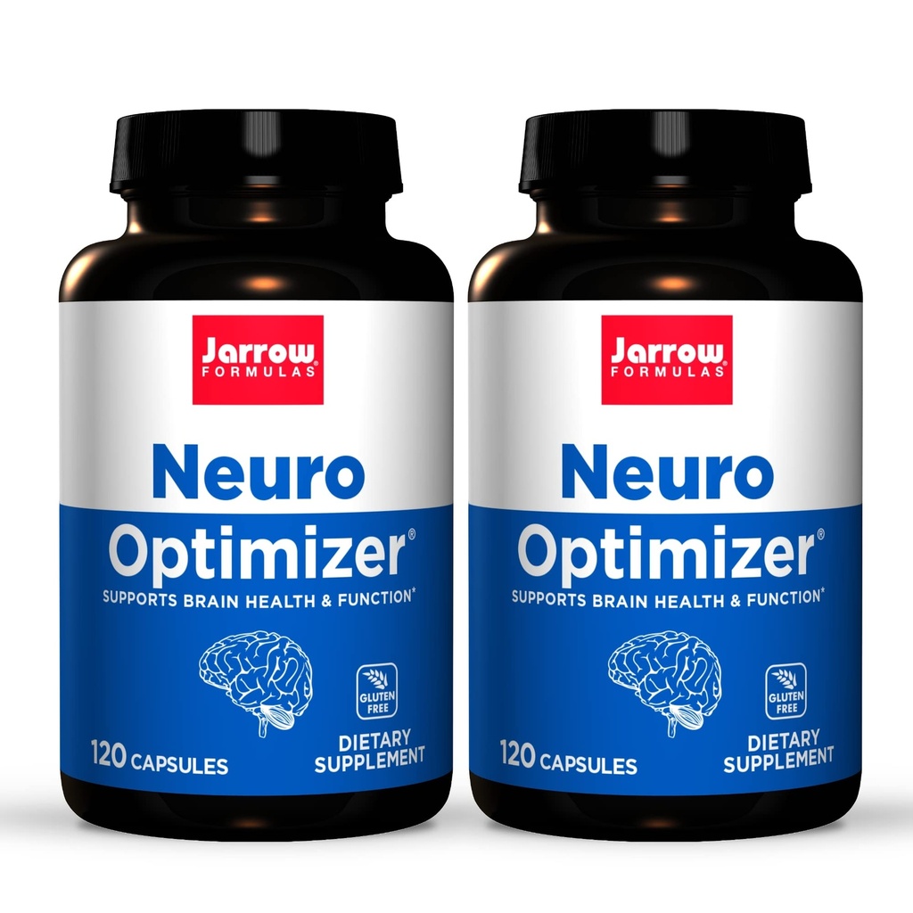 Jarrow Formulas Neuro Optimizer - 120 κάψουλες, συσκευασία 2 - Εγκεφαλική Υγεία & Αντιοξειδωτικά Υποστήριξη - Περιλαμβάνει 7 Νευρο θρεπτικά συστατικά - Χωρίς γλουτένη - 60 Σύνολο εξυπηρετήσεων