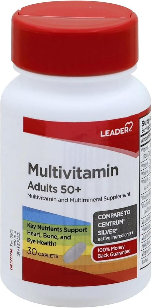 Leader Multivitamin Ενηλίκων 50+ Caplets 30 ct Συσκευασία του 1