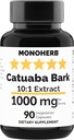 MONOHERB Catuaba Bark Extract 1000 mg - 90 Κάψουλες χορτοφάγων