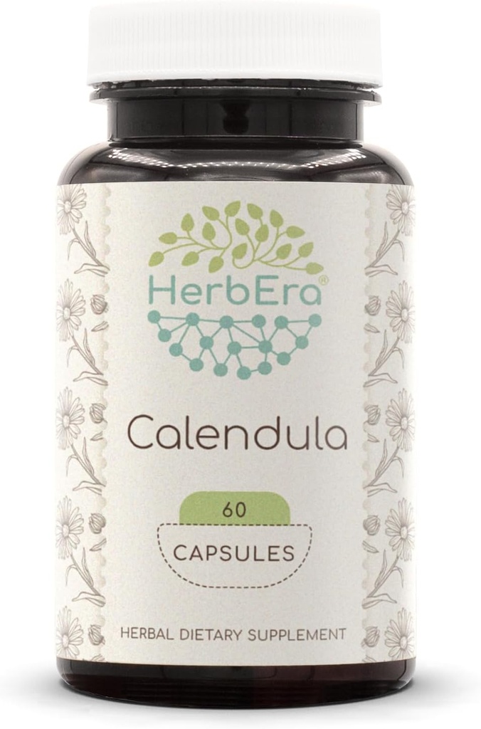 HerbEra Calendula 60 κάψουλες, από Calendula (Calendula Officinalis) Αποξηραμένο Λουλούδι (60 κάψουλες)