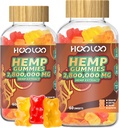 HOOLOO Hemp Gummies for Happier Bedtimes & Focus, Extra Strength 2,800.000mg Hemp Oil Infused Gummy Bears Fruity, Sugar Free, 120ct Edibles, Made in USA