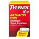 Tylenol 8 Ωριαία Αρθρίτιδα Ανακουφιστικό του πόνου Εκτεταμένα δισκία, 650 mg Acetaminophen, Joint Pain Reliever & Fever Reducer Medicine, στοματικός πόνος Reliever για Αρθρίτιδα & πόνο αρθρώσεων, 50 Count