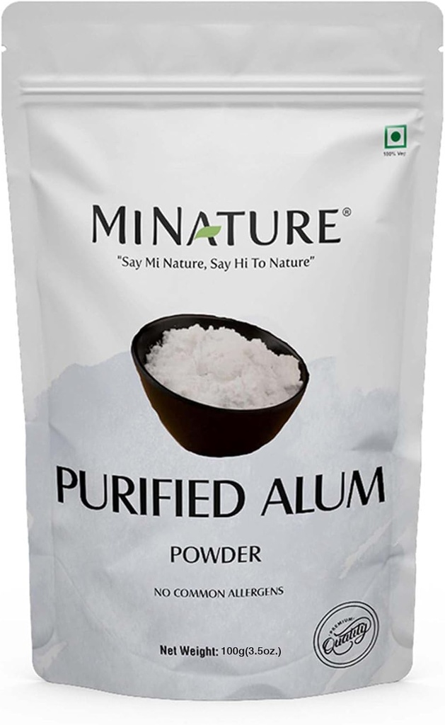 Mi Nature Alum Powder Potassium (Φίτκαρι/Φίτκαρι) -100% Natural Skincare για την ακμή, Odor Control & Water Purification Μάσκα προσώπου για 