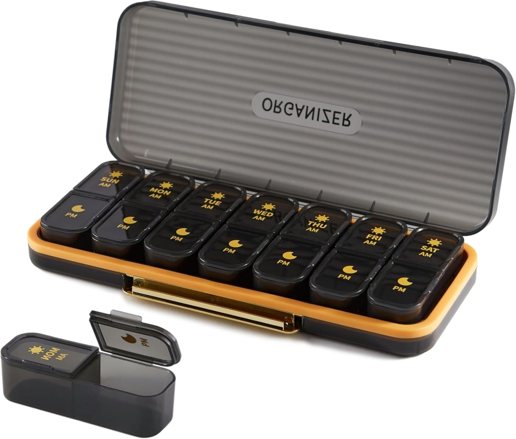 Εβδομαδιαία Διοργανώτρια Χάπια 2 φορές την ημέρα - Υπόθεση Χάπια Am Pm - Travel Pill Box 7 ημέρα Φορητό καθημερινή Αισθητική Ιατρική Δοχείο Βιταμίνης με 7 ξεχωριστά διαμερίσματα Πρωινό Συμπληρώματα Κάτοχος