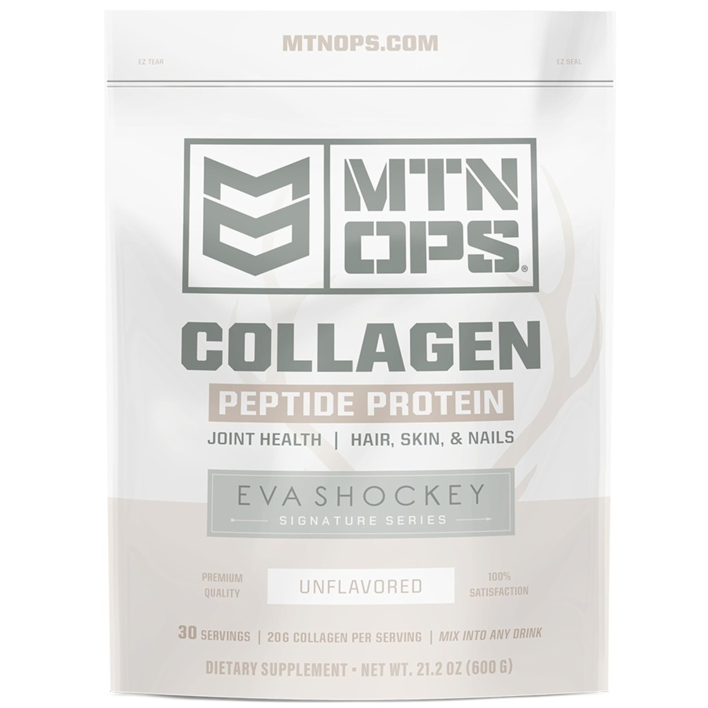 MTN OPS Collagen Peptide Protein Peptide Powder by Eva Shockey's Signature Series, 20g Μη αρωματισμένη πρωτεΐνη κολλαγόνου βοοειδών Peptide per Serving, Zero Sugar, Paleo Friendly, 30 Servings, 21.2 Ουγγιά
