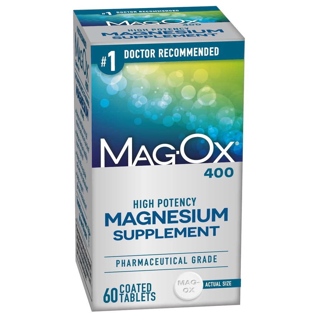 Mag- Ox 400 Συμπλήρωμα Μαγνησίου, Φαρμακευτικού βαθμού Οξείδιο Μαγνησίου με 482 mg ανά δόση, 60 δισκία