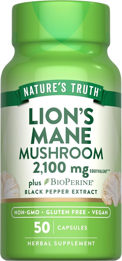 Nature's Truth Lions Mane Supplement Capsules 
