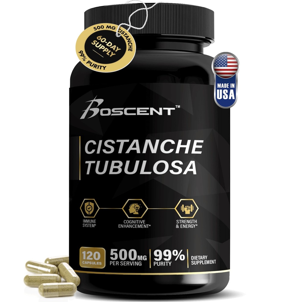 Premium Cistanche Tubulosa Extract 500mg (120 κάψουλες) - 50% Echinacosides,10% Acteosides - Φυσικό Nootropic για Stamina, Ανοσία και Μνήμη - Χωρίς πληρωτικά, Ισορροπία ορμονών - Ενίσχυση για τους άνδρες