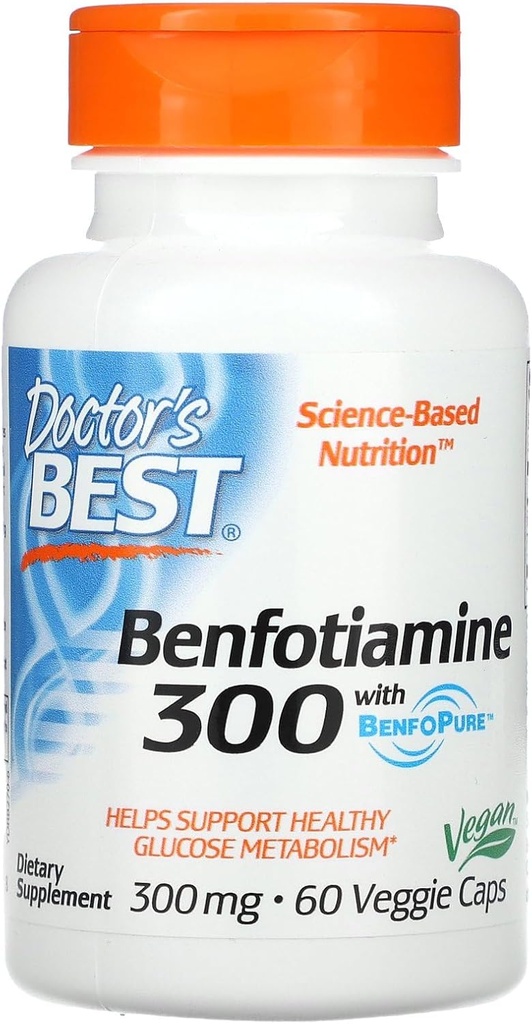 Doctor's Best, Benfotiamine with BenfoPure, 300 mg, 60 Veggie Caps
