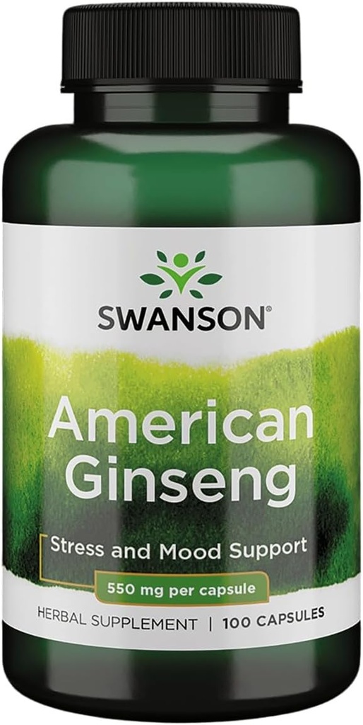 Swanson Premium Brand American Ginseng 550 Milligrams 100 Capsules