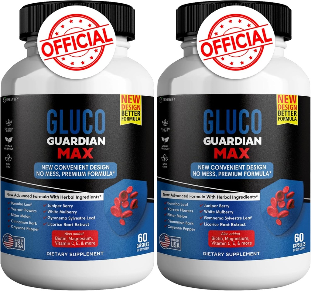 Gluco Guardian Max Advanced Wellness Υποστήριξη Κάψουλες – Βιταμίνη, Ορυκτό, και φυτικό συμπλήρωμα με μαγνήσιο, βιταμίνη C, ψευδάργυρο, και φύλλο Banaba – Μη-ΓΤΟ, Χωρίς γλουτένη – 120 κάψουλες (2)