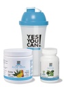 Ναι Μπορείς! Detox Kit Bundle - Περιλαμβάνει YYC! Καψάκια, Αλόη Βέρα Μείγμα Ποτού, και Μπουκάλι Νερού, Καθαριστικό Σώματος, Καθημερινή Καθαριότητα και κατάλληλη ενυδάτωση με Βιταμίνες - (Mango)