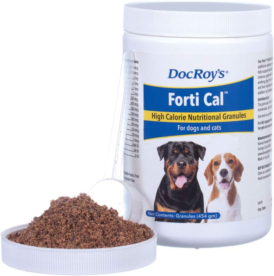 Doc Roy’s Forti Cal High Cal Calorie Συμπλήρωμα διατροφής για σκύλους και γάτες, υποστηρίζει την ενέργεια και την όρεξη, Ιδανικό για κουτάβια, γατάκια, και ενεργά κατοικίδια, ψητό βόειο κρέας & γεύση ήπατος, 120 μαλακά μάσημα