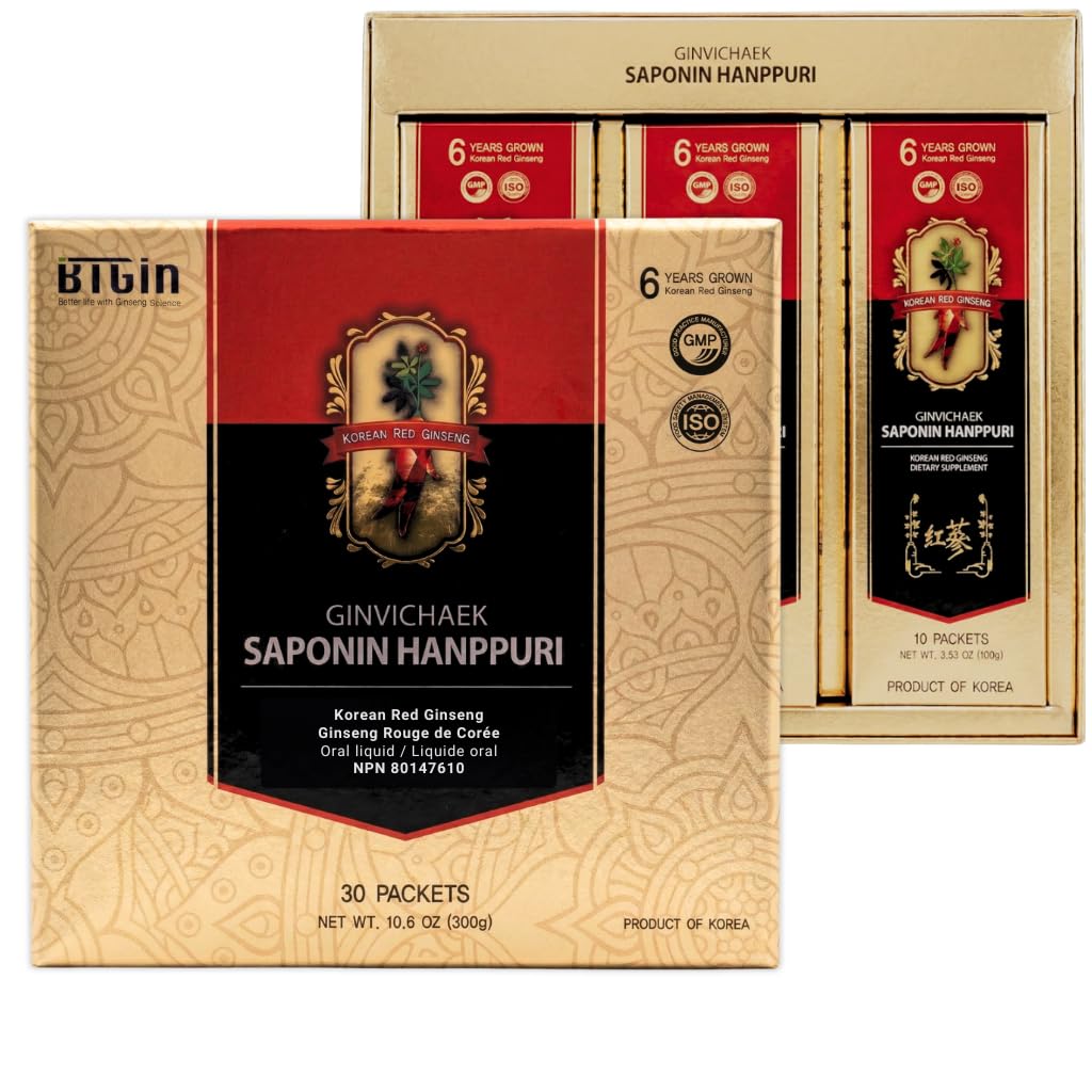 Korean Red Ginseng Extract 3000mg Everyday, Sapoin Happuri, ανοσοενισχυτής και συμπλήρωμα εστίασης για την ενίσχυση του εγκεφάλου με Ginsenoside Rg3, Panax Ginseng 6 Years Root, 30Packets σε 1 σετ