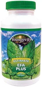 Youngevity Ultimate EFA Plus – Απαραίτητα λιπαρά οξέα, 90 μαλακά γέλη – Ισορροπημένη φόρμουλα ιχθυελαίου για την καρδιά, τον εγκέφαλο, την κοινή, την υγεία του δέρματος – Ωμέγα-3, Ωμέγα-6, Ωμέγα-9 συμπλήρωμα για την βέλτιστη υποστήριξη υγείας