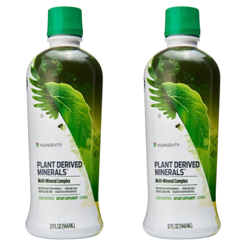 Φυτά Youngevity Derived Liquid Minerals - 77+ Natural Unaltered Trace Minerals - 19.000mg Plant Mineral Solids - Colloyal Form Humic Shale - (32 oz Pack of 2)