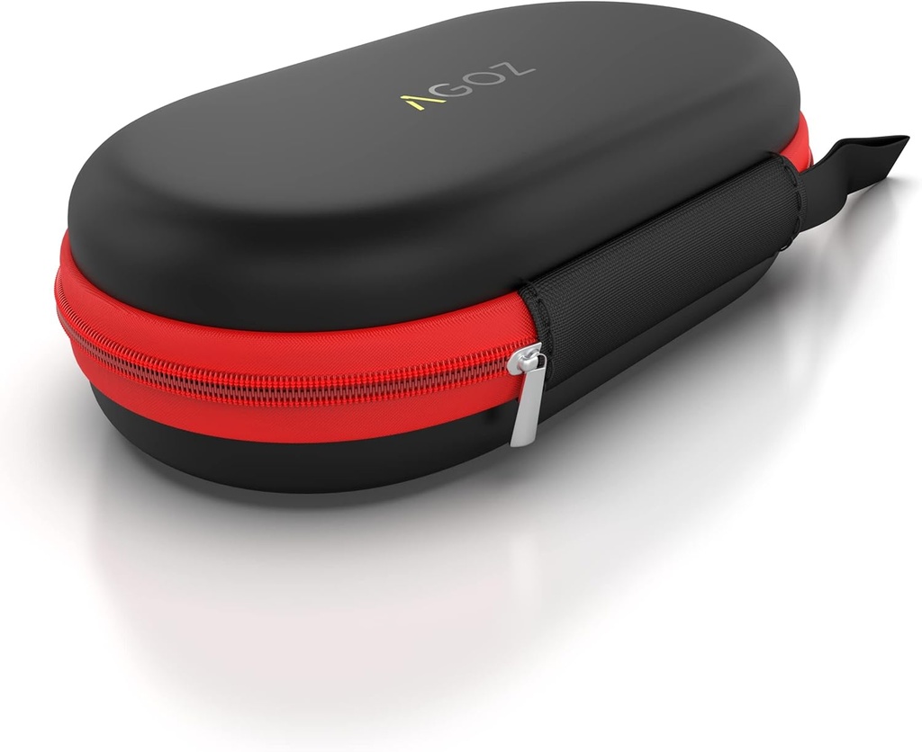 AGOZ Asthma Inhaler Medicine Travel Case Pouch Cover, Inhaler Holder with Zipper Classure and Wrist Strap (Μαύρο/κόκκινο)