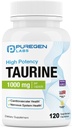 Puregen Labs Taurine 1000mg [Υψηλή ισχύς] 120 κάψουλες Veg 