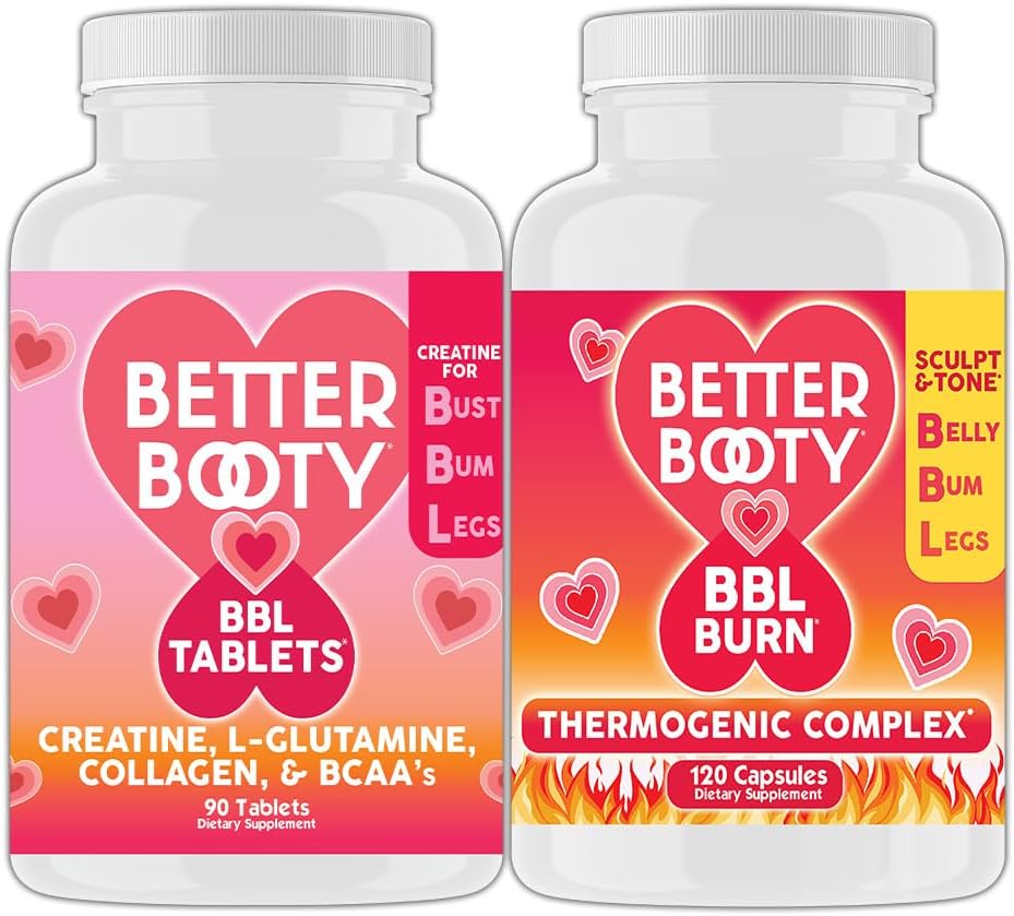 Angry Συμπληρώματα Καλύτερη Wooty Women's Createine BBL Combo: BBL Tablets (90ct) w. Creatine, Glutamine, BCAA's, Collagen + BBL Burn Θερμογενετικές Κάψουλες (120ct)