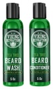 Viking Revolution Tea Tree Beard Wash and Conditioner Set for Men - Φυσικό μαλακτικό με λάδι Argan, βιταμίνη Ε και Ginseng (5 Oz)