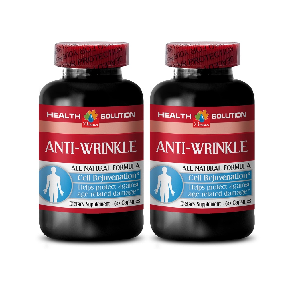 αντιρυτιδικές κάψουλες για το πρόσωπο - ANTI- WRINKLE COMPLEX - μέταλλα δέρματος, αντιγηραντικό συμπλήρωμα, βιταμίνη Ε κολλαγόνο, αντιρυτιδικό ορό, άλφα λιποϊκό οξύ, αντιρυτιδικά χάπια για γυναίκες, 2 Bot 120 Caps