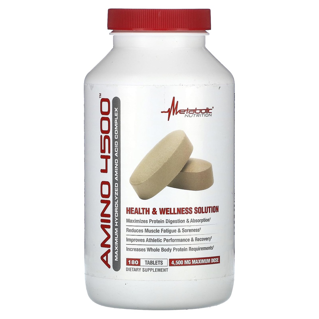 Μεταβολική Διατροφή Amino 4500 δισκία Μέγιστη ισχύς Υδρολυμένο σύμπλοκο αμινοξέων 4500mg (180)