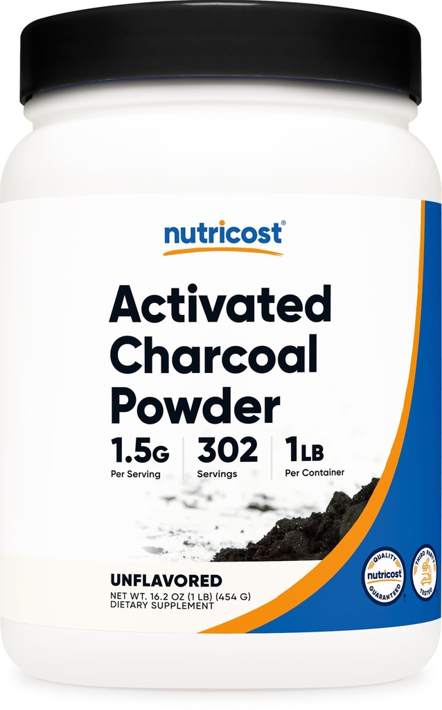 Nutricost Advanced Charcoal Powder 1lb - Σκόνη Βαθμού Τροφίμων, Οδοντόκρεμα, μάσκα προσώπου, Odor Control, Χορτοφαγική, Χωρίς Γλουτένη, Μη ΓΤΟ